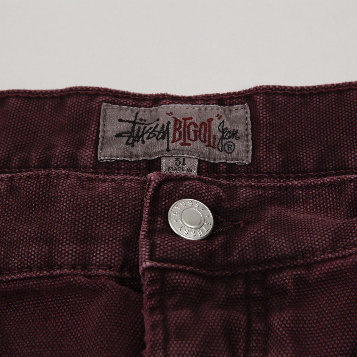 Stussy Washed Canvas Big Ol Jeans Purple