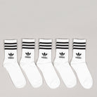 Adidas 5Pack Mid Cut Crew Socks White Black