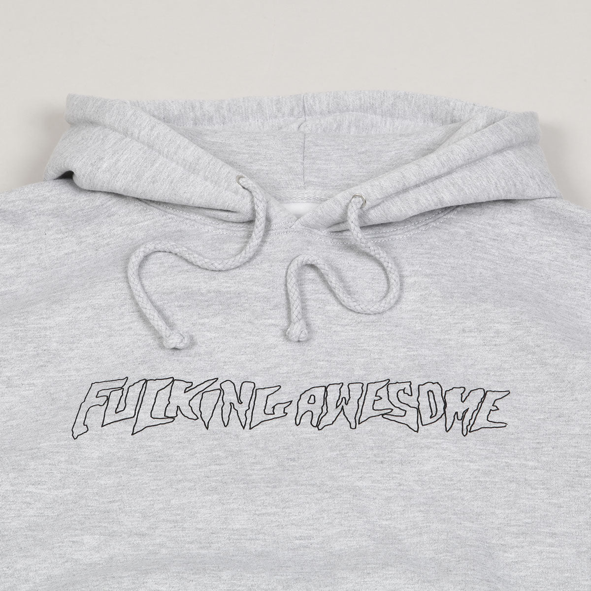 Fucking Awesome Outline Stamp Hoodie Grey