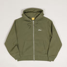 Dime Cursive Zip Hoodie Army Green