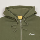 Dime Cursive Zip Hoodie Army Green