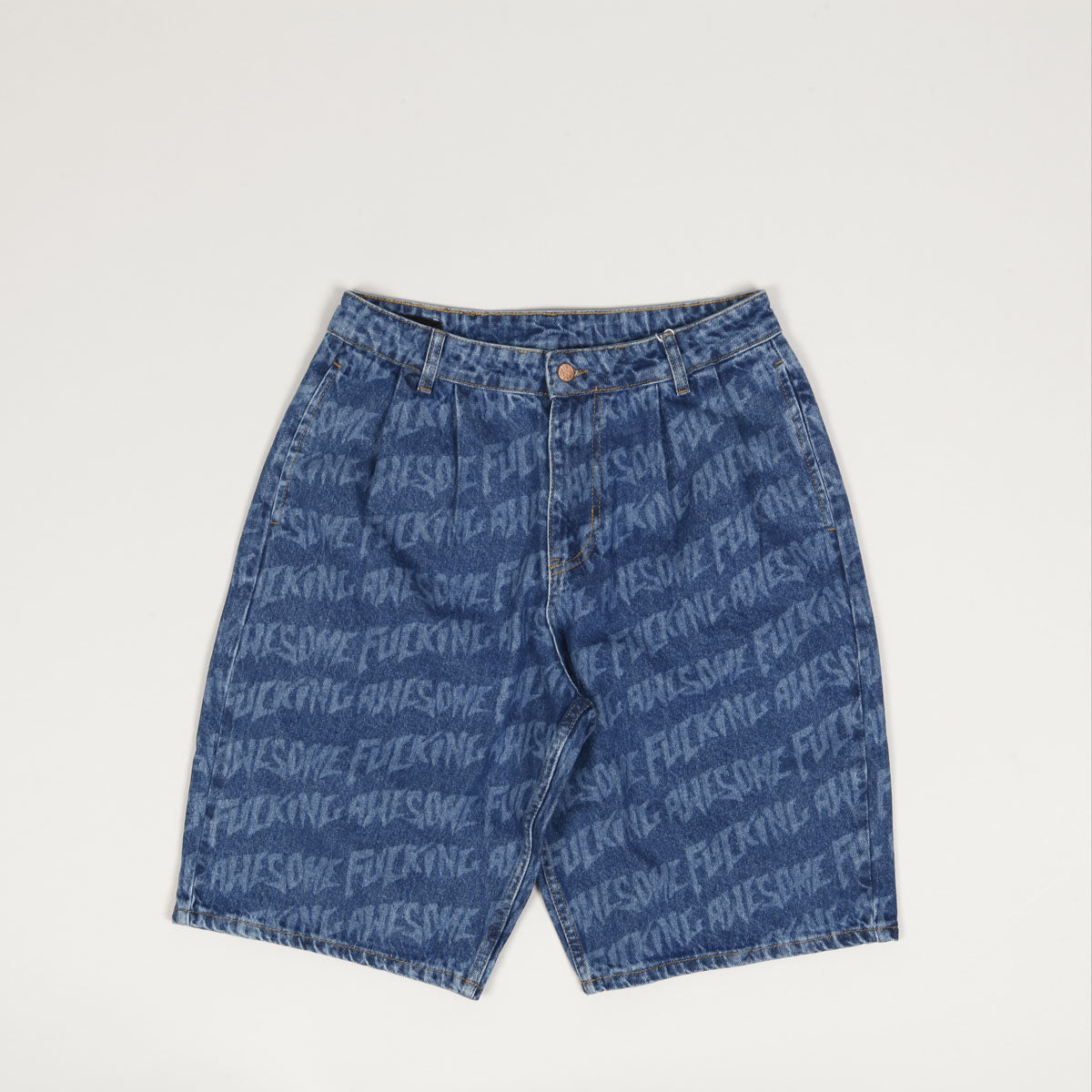 Fucking Awesome Baggy Stamp Shorts Blue