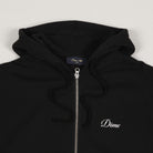 Dime Cursive Zip Hoodie Black White