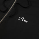 Dime Cursive Zip Hoodie Black White