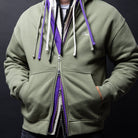 Dime Cursive Zip Hoodie Army Green