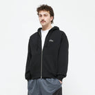 Dime Cursive Zip Hoodie Black White