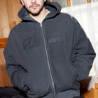 Dime Reverse Zip Hoodie Vintage Black
