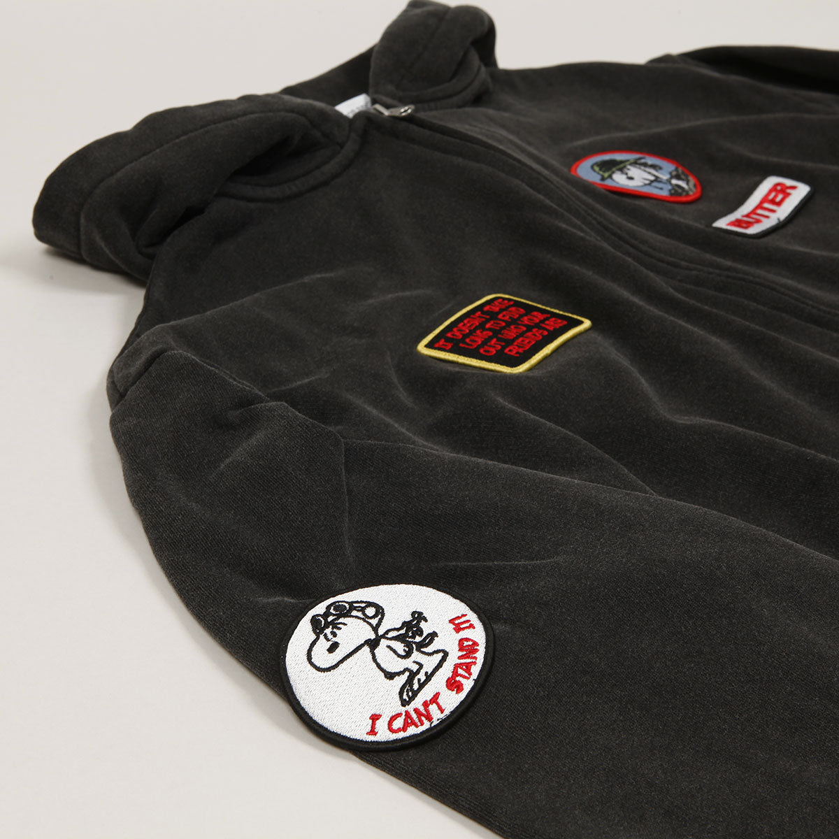 Butter Goods x Peanuts Patch Zip Hoodie Black