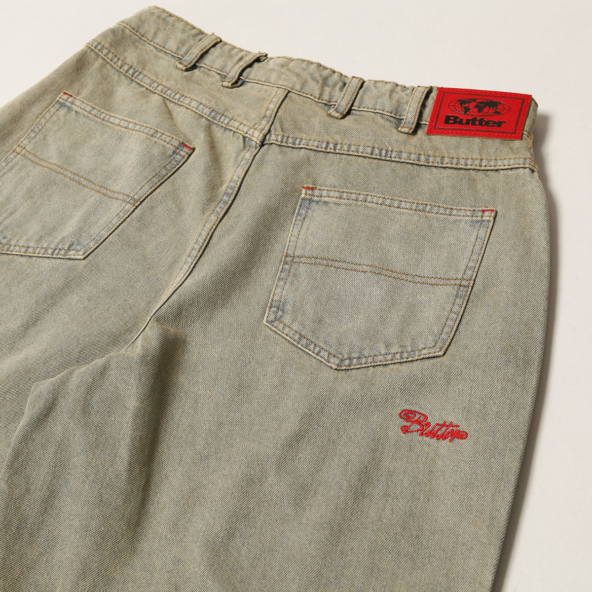 Butter Goods Garage Denim Shorts Sunfade Blue