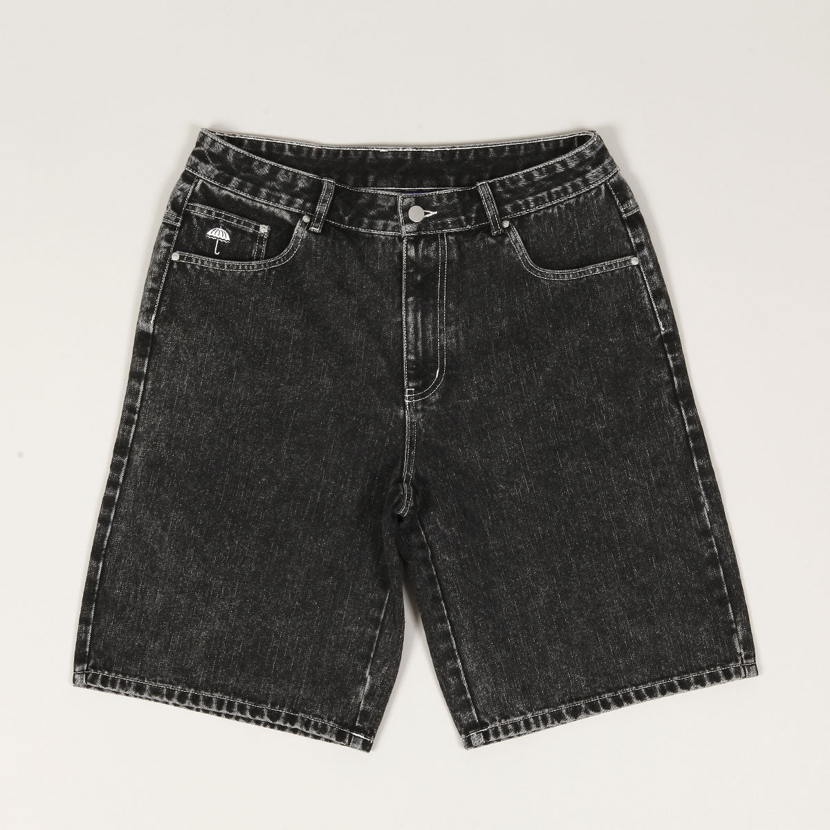 Hélas Dieu Grec Denim Shorts Wash Black