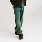 Dime Baggy Denim Pants Distressed Green