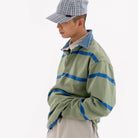 Gramicci Langdon Rugby LS Tee Olive Blue